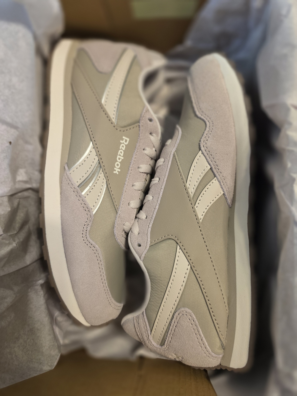 Reebok Women's Taupe & Cream Classic Low-Top Sneakers